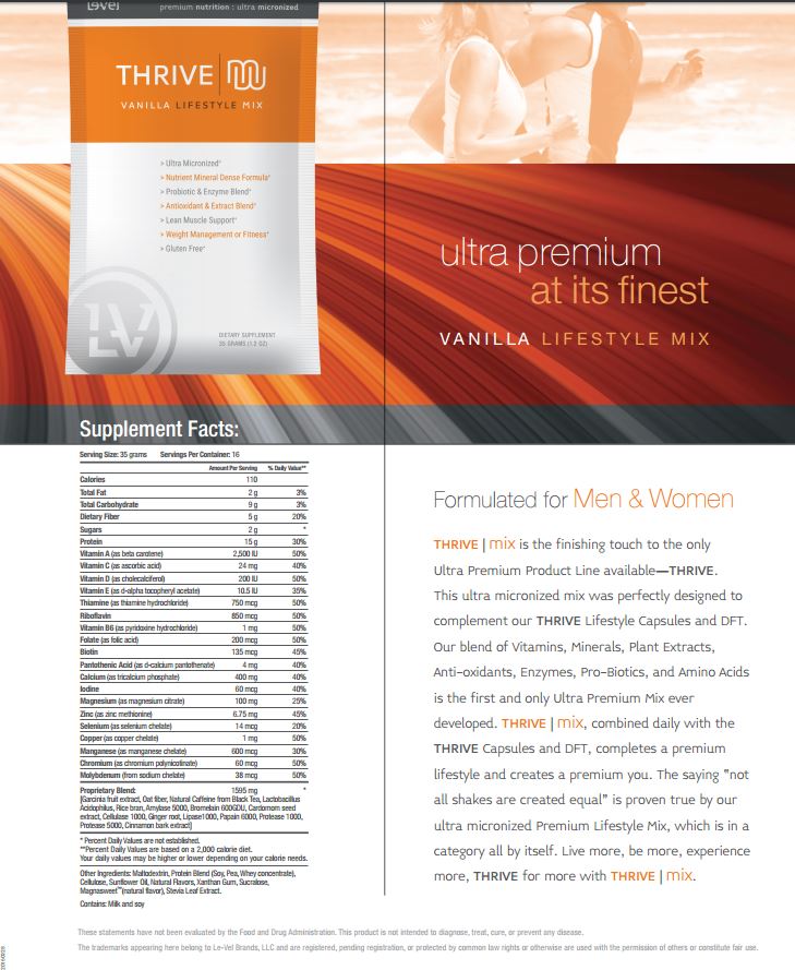 thrive vanilla shake